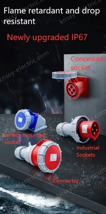 5 pole 63A exposed socket