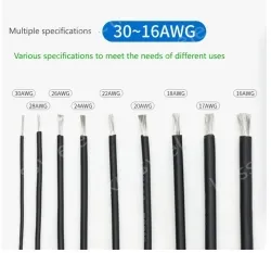 Silicone high temperature cable 26AWG Green