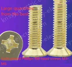 Golden Flat Head Screws M6*120
