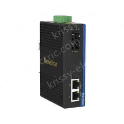 1 Port 100M F(x) + 2 Ports 10/100M T(x) Din Rail Industrial media converter