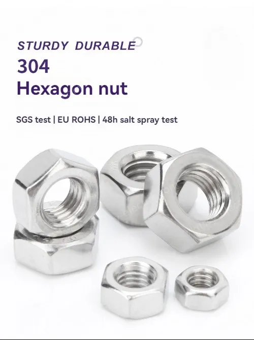 External hexagon nut 304 stainless steel-M3