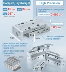 Air Slide Table MXJ Series Double acting ø12, ø16