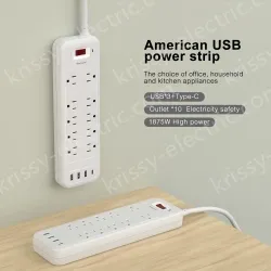 10 AC Outlets Power Strip