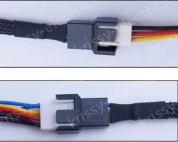 PWM two-point temperature control cooling fan extension cable 1in 2out