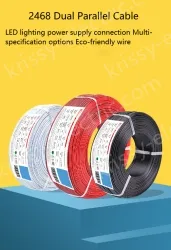 Cabinet Light Power Cord 16AWG (26/0.24TS) Black print white section