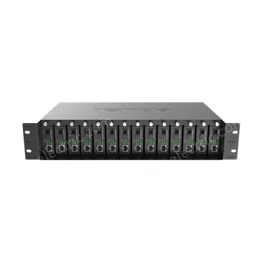 14-slot fiber optic transceiver chassis