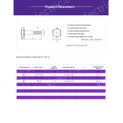 Half thread external hexagonal bolt M6*40