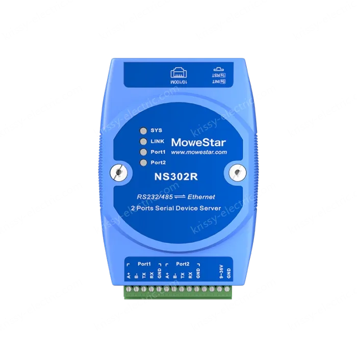 DIN Rail Serial Server 2 ports