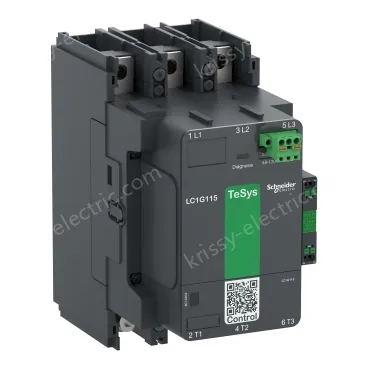 LC1G115KUEN Contactor, high power, TeSys Giga, standard version, 3 pole/NO, AC-3 <=440V 115A, 100-250VAC/DC coil