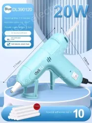 20W children's blue glue gun + 10 glue sticks