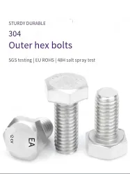 Metric external hexagonal bolts M6*8