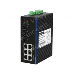 2 Ports 100M F(x) + 6 Ports 10/100M T(x) Din-Rail Unmanaged Industrial Ethernet Switch