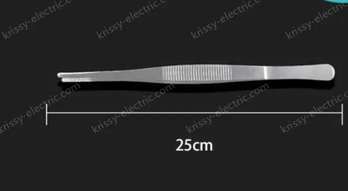Stainless steel tweezers Straight round head (thick) 25cm