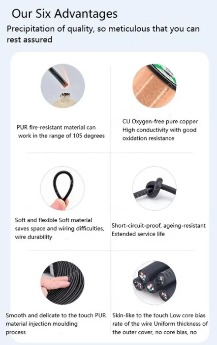 5 core 4 core 2 core sensor cable 20 AWG 5 pole