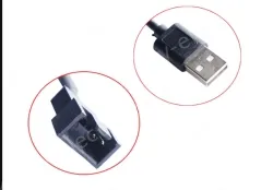 USB computer fan adapter cable large 2Pin 5V 50cm