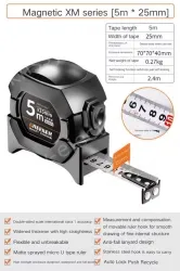 Class I. accuracy 5 m X25mm, self-locking/lagging / magnetic / double-sided ruler belt