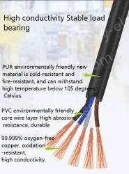 5 core 4 core 2 core sensor cable 20 AWG 5 pole