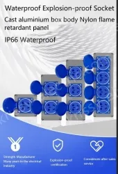 Explosion-proof cast aluminium triplex 5-hole red