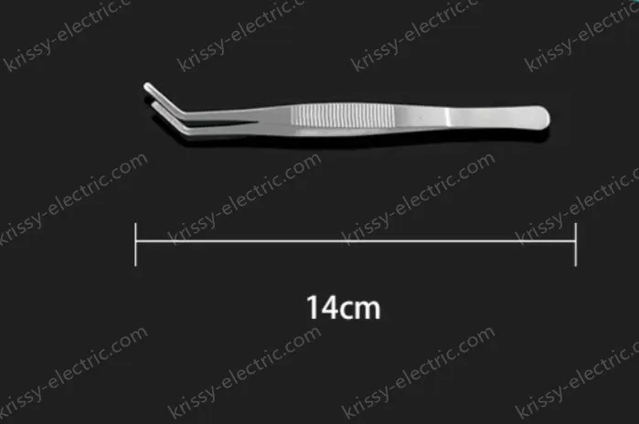 Stainless steel tweezers Curved round head (thick) 14cm