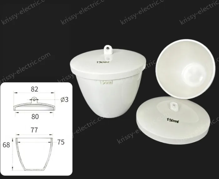 Ceramic crucibles 100ml+ lid