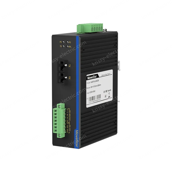 Din-Rail RS232/485/422 Serial To Fiber Modem