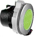 Yellow frosted button, plastic spray painted silver edge