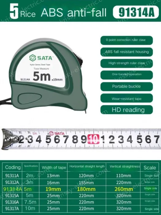 ABS drop resistance 5m ruler width 19mm-91314A
